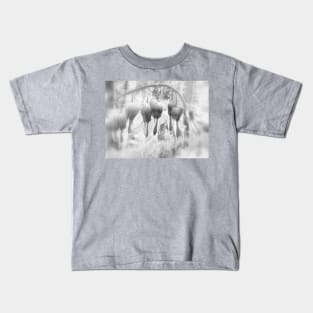 fairyland bleeding hearts, filtered black and white Kids T-Shirt